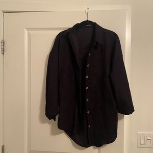 Black Corduroy Shein Shirt